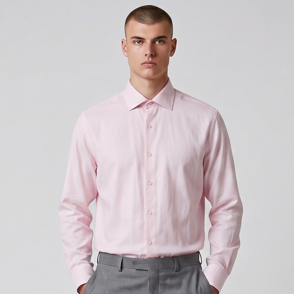 Brooks Brothers x Thomas Mason Dress Shirt Mens 17/35 Pink Excellent Milano Fit